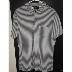Mens Size L Banana Republic Performance Pique Polo Shirt Standard Fit Blue Gray